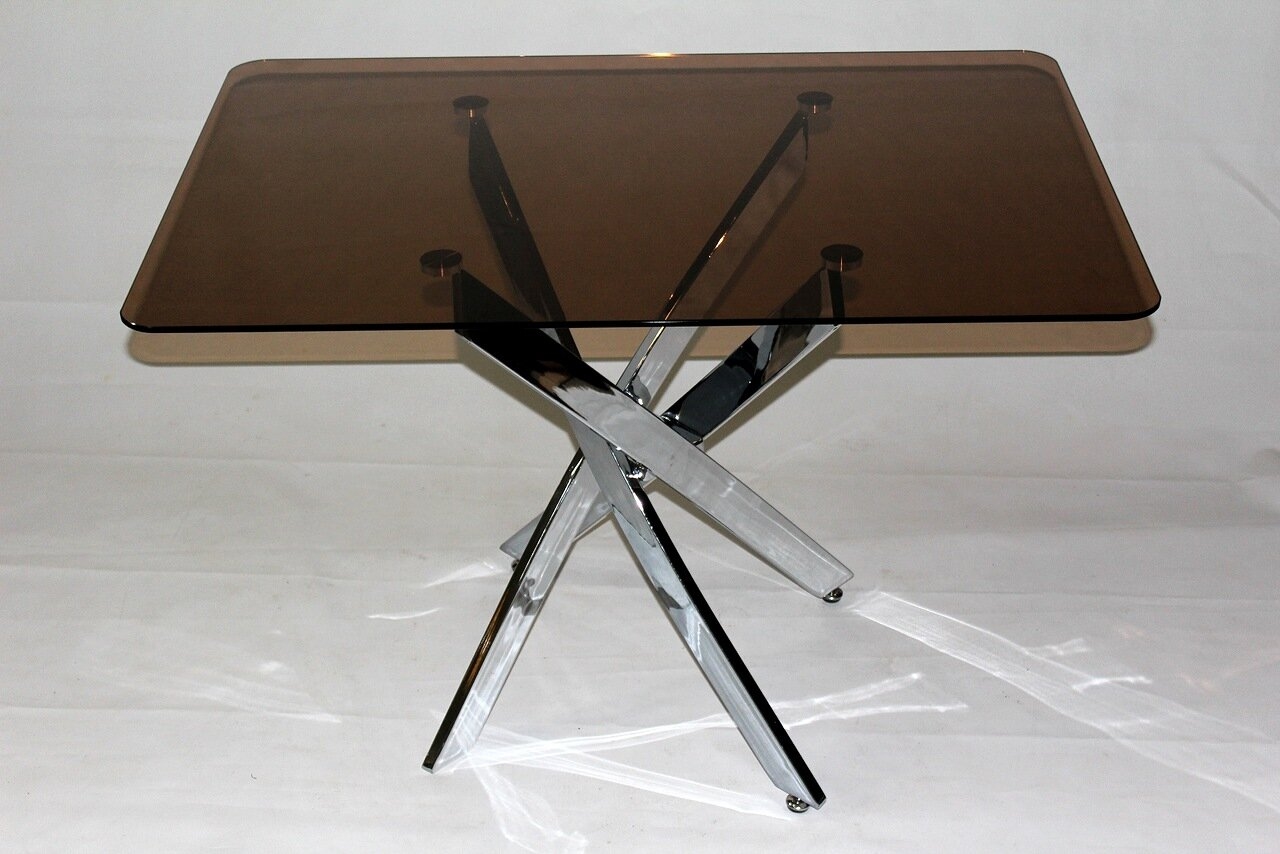 Стеклянный стол на скрещенных опорах CR-0690